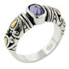 Oval Cut Amythyst With Carved Band Ring