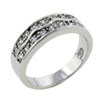 Size 7 Double Wide Wavy Cz Studded Band Ring