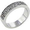 Size 7 Double Wide Cz Encrusted Band  Ring 