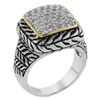 Size 7 Cz Studded Square Top Ring