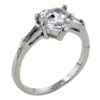 Size 7 Cz Heart With Baguette Accents Ring