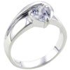 Size 7 Wave Band Heart Cz Ring