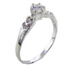 Size 7 Round Cut Cz Heart Engraved Band Ring
