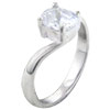 Size7  Oval Cut Cz Wrap Sterling Silver Ring