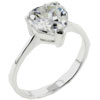Size 7 Heart Shaped  Cz  With Tapered Band Ring