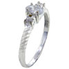 Size 7 Oval Cut Cz With 2 Square Cut Cz Sides Ring