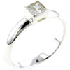 Size 7 Square Cut  Cz  Polished Band Ring