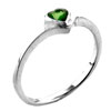 Size 7 Heart Cut Green Cz Ring