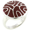 Size 7 Red Mother Of Pearl Swirl Ring