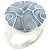 Size 7 Blue Mother Of Pearl Swirl Ring