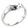 Size 7 Solid Heart Sterling Silver Ring