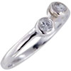 Size 7 Double Cz Open End  Sterling   Silver   Ring 