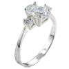 Size 7 Oval  Cut  Cz With 2 Round  Cut  Czs Ring