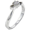 Size 7 Round Cut Cz With Cz Leaves Ring