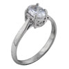 Size 7 Oval Cut  Cz  Raised Solitaire Ring