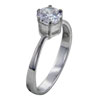 Size 7 Round Cut Cubic Zirconia Sterling Silver Ring