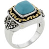 Size 7 Square Faux Turquoise Ring