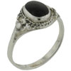 Size 7 Oval Faux Onyx Black Rings