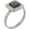 Size 7 Square Cut Abalone Sterling Silver Ring