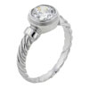 Size 7 Round Cut Cz Bezel Set Ring