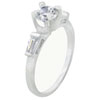 Size 7 Round Cut Two Baguette  Cz  Adorn Ring