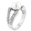 Faux Pearl Cz Ring