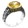 Size 7 Yellow Oval Cz Sterling Silver Ring