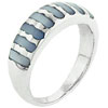 Size 7 Blue Stripe Mother Of Pearl Ring