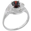 Size 7 Oval Cut Cz  Garnet  Twist Ring