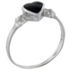 Size 7 Heart Cut Onyx Black Rings