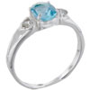 Size 7 Oval Cut Cz Rhinestone Aquamarine Ring