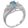 Size 7 Oval Cut Cz Aquamarine Ring