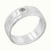 Size 7 Round Cut Cz Grooved Ring