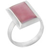 Rectangular Faux Red Coral Ring
