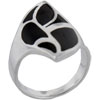 Size 7 Onyx Tupil Shaped Motif Black Rings