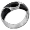 Size 7  Tribal  &amp; Art Deco Motif Black Rings