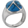 Size 7 Turquoise Leaf Design Ring