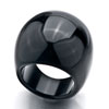 Classic Round Smooth Agate Black Rings