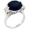 Size 8 Round Cut  Sapphire  Cz Black Rings