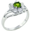 Round Cut Peridot Cz Ring