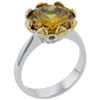 Size 8 Round Cut Citrine Cz Ring