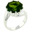 Size 8 Round Cut Peridot Cz Twist Ring