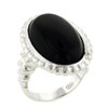 Size 8 Oval Cut Intricate Carvings Framed Onyx Black Rings