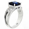 Size 8 Cushion Cut Sapphire Cz Ring