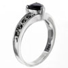 Size 8 Black Heart Cz Sterling Silver Ring