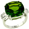 Size 8 Asscher Cut Periodot Cz Ring