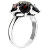 Size 8 Garnet Flower Cz Ring