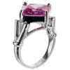 Size 8  Square   Cut  Pink Cz Ring