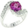 Size 8 Asscher Cut Pink Cz Ring