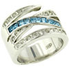 Size 8 Aquamarine Cz Wrap Ring